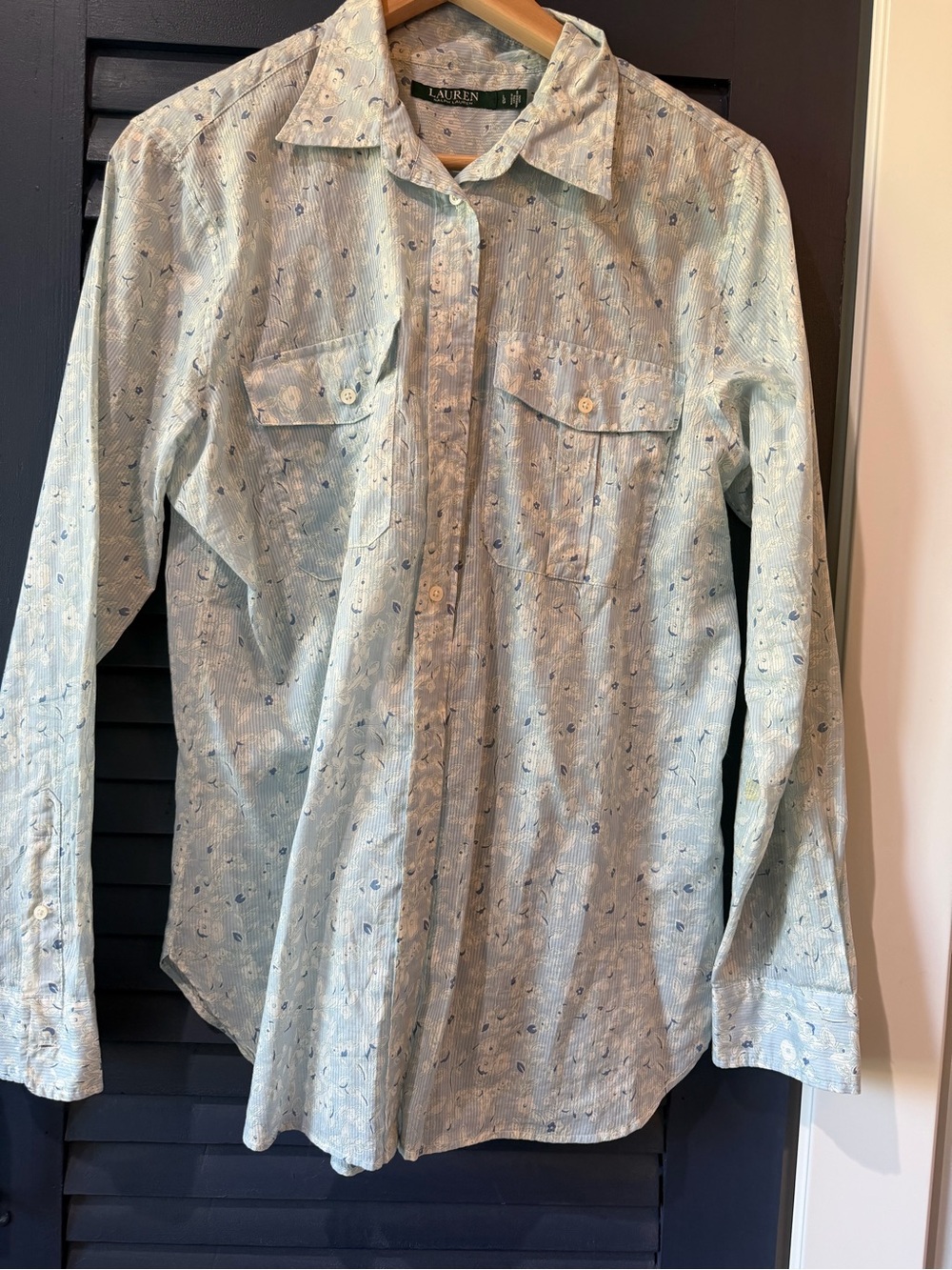 Lauren Ralph Lauren Light Blue Printed Button-Down Shirt - Women’s